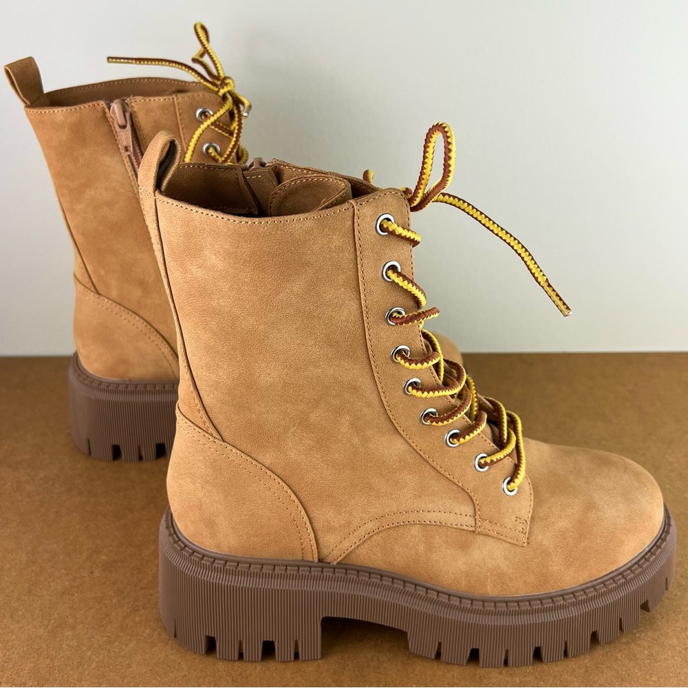 NEW DOLCE VITA BROWN COMBAT BOOTS - Picture 3 of 11